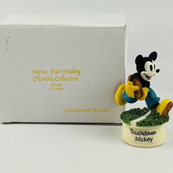 Disney Lenox Touchdown Mickey Movie Star Mickey Mouse Thimble Collection - Picture 7 of 7